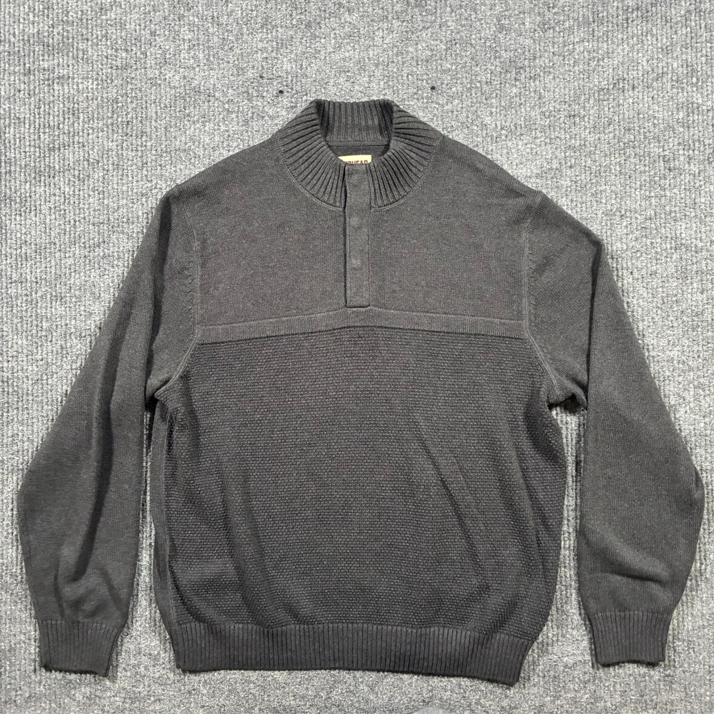RedHead Quarter Zip Sweater Mens Size XL Gray Knit Pullover Outdoor Casual
